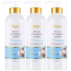 AILKE Multi-Vitamin Lightening Skin Set, Reduce Blemish, Absorbs Quickly Moisturizes with Vitamins B/C/E, Rejuvenates Skin (Color: 3 Bottle Lotion)